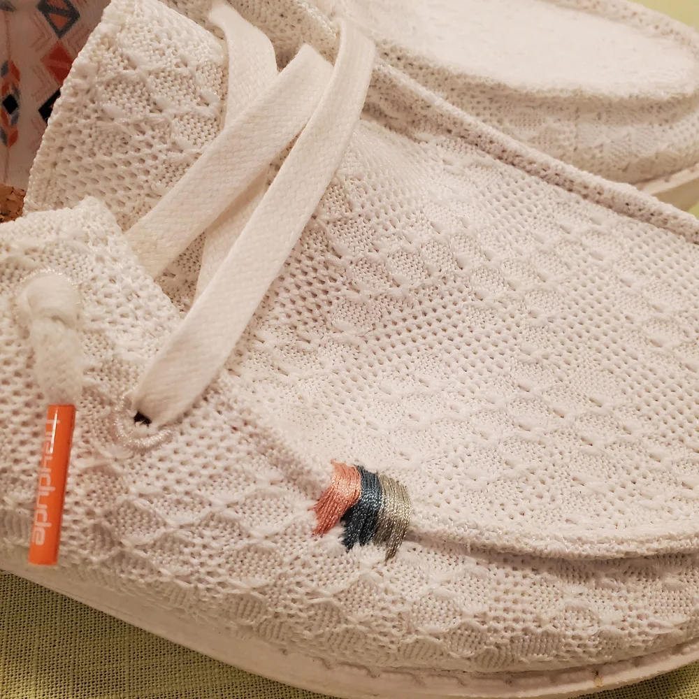 Hey Dude Women's White Loafers with Patterned Lining - Picture 2 of 7